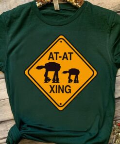 Star Wars AT-AT Walker Crossing Street Sign Graphic Shirt, Galaxy's Edge Holiday Unisex T-shirt Family Birthday Gift Adult Kid Toddler Tee