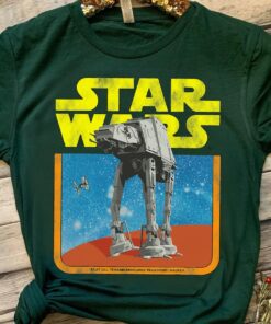 Star Wars AT-AT Walker TIE Fighter Distressed Retro Shirt, Galaxy's Edge Holiday Unisex T-shirt Family Birthday Gift Adult Kid Toddler Tee