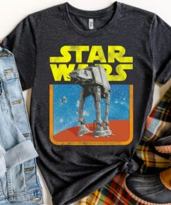 Star Wars AT-AT Walker TIE Fighter Distressed Retro Shirt, Galaxy's Edge Holiday Unisex T-shirt Family Birthday Gift Adult Kid Toddler Tee