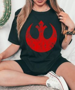 Star Wars Big Red Rebel Distressed Logo Graphic T-Shirt, Star Wars Fan Gift, Disneyland Vacation Trip Gift Unisex Adult Shirt Kid Tee
