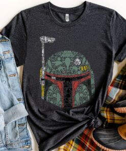 Star Wars Boba Fett Silhouette Helmet Fill Graphic T-Shirt Unisex Adult T-shirt Kid shirt Gift for Birthday Hoodie Toddler Tee