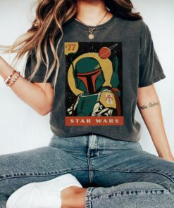 Star Wars Boba Fett Vintage Trading Card '77 Graphic T-Shirt, Star Wars Fan Gift, Disneyland Trip Vacation Gift Unisex T-shirt Kid Shirt