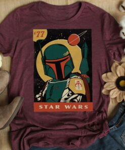 Star Wars Boba Fett Vintage Trading Card '77 Graphic T-Shirt, Star Wars Fan Gift, Disneyland Trip Vacation Gift Unisex T-shirt Kid Shirt