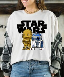 Star Wars Boba R2-D2 and C-3PO Cute Cartoon Graphic T-Shirt Disneyland Vacation Gift Shirt Unisex Adult Shirt Kid Tee Hoodie Sweatshirt
