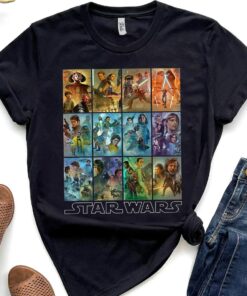 Star Wars Celebration Mural Art Panels Retro Shirt, Galaxy's Edge Holiday Trip Unisex T-shirt Family Birthday Gift Adult Kid Toddler Tee