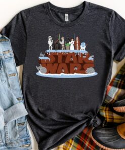 Star Wars Characters Vader Leia Yoda Birthday Cake Shirt, Galaxy's Edge Trip, Unisex T-shirt Family Birthday Gift Adult Kid Toddler Tee