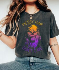 Star Wars Chewbacca Messy Hair Don't Care Graphic Vintage Movie, Star War Fan Gift, Disneyland Family Vacation Gift Unisex T-shirt Kid Shirt
