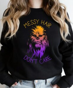 Star Wars Chewbacca Messy Hair Don't Care Graphic Vintage Movie, Star War Fan Gift, Disneyland Family Vacation Gift Unisex T-shirt Kid Shirt