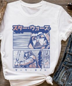 Star Wars Darth Vader Anime Style Portrait Panels Shirt Galaxy's Edge Holiday Trip Unisex T-shirt Family Birthday Gift Adult Kid Toddler Tee