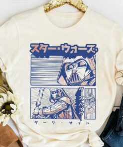 Star Wars Darth Vader Anime Style Portrait Panels Shirt Galaxy's Edge Holiday Trip Unisex T-shirt Family Birthday Gift Adult Kid Toddler Tee