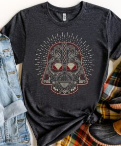 Star Wars Darth Vader Sugar Skull Style Portrait Shirt, Galaxy's Edge Holiday Trip Unisex T-shirt Family Birthday Gift Adult Kid Toddler Tee