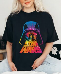 Star Wars Darth Vader Tie Dye Helmet Graphic T-Shirt, Retro Movie Star Wars Shirt, Disneyland Family Vacation Gift Unisex T-shirt Kid Shirt