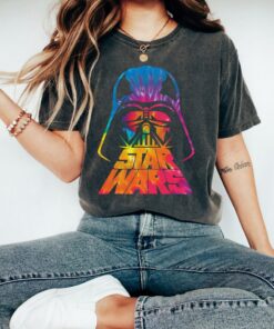 Star Wars Darth Vader Tie Dye Helmet Graphic T-Shirt, Retro Movie Star Wars Shirt, Disneyland Family Vacation Gift Unisex T-shirt Kid Shirt