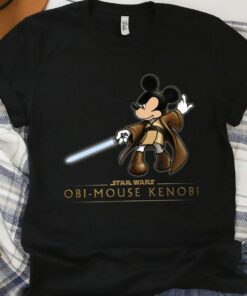 Star Wars Funny Mickey Mouse Obi-Wan Kenobi T-Shirt Unisex T-shirt Birthday Shirt Gift For Men Women Kid Hoodie Sweatshirt Toddler Shirt