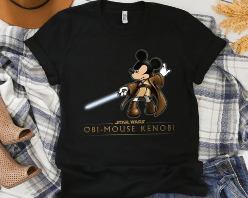 Star Wars Funny Mickey Mouse Obi-Wan Kenobi T-Shirt Unisex T-shirt Birthday Shirt Gift For Men Women Kid Hoodie Sweatshirt Toddler Shirt