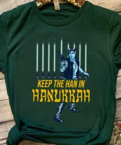 Star Wars Han Solo Hanukkah Lightsaber Menorah Shirt, Galaxy's Edge Unisex T-shirt Family Birthday Gift Adult Kid Toddler Comfort Colors Tee