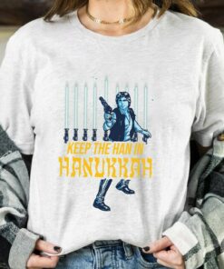 Star Wars Han Solo Hanukkah Lightsaber Menorah Shirt, Galaxy's Edge Unisex T-shirt Family Birthday Gift Adult Kid Toddler Comfort Colors Tee