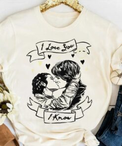 Star Wars Han Solo and Princess Leia I Love You I Know T-shirt, Star Wars Valentine Couples Matching Tee, Magic Kingdom Disneyland Trip Gift