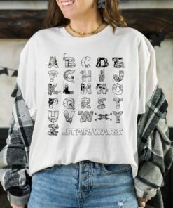 Star Wars In An Alphabet Far, Far Away Characters T-Shirt Disneyland Vacation Gift Shirt Unisex Adult Shirt Kid Tee Hoodie Sweatshirt
