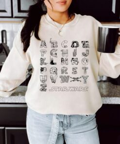 Star Wars In An Alphabet Far, Far Away Characters T-Shirt Disneyland Vacation Gift Shirt Unisex Adult Shirt Kid Tee Hoodie Sweatshirt