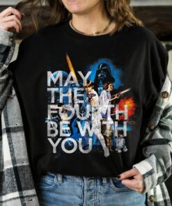 Star Wars May The Fourth Be With You Vintage Movie Poster, Star War Fan Gift, Disneyland Family Vacation Gift Unisex T-shirt Kid Shirt