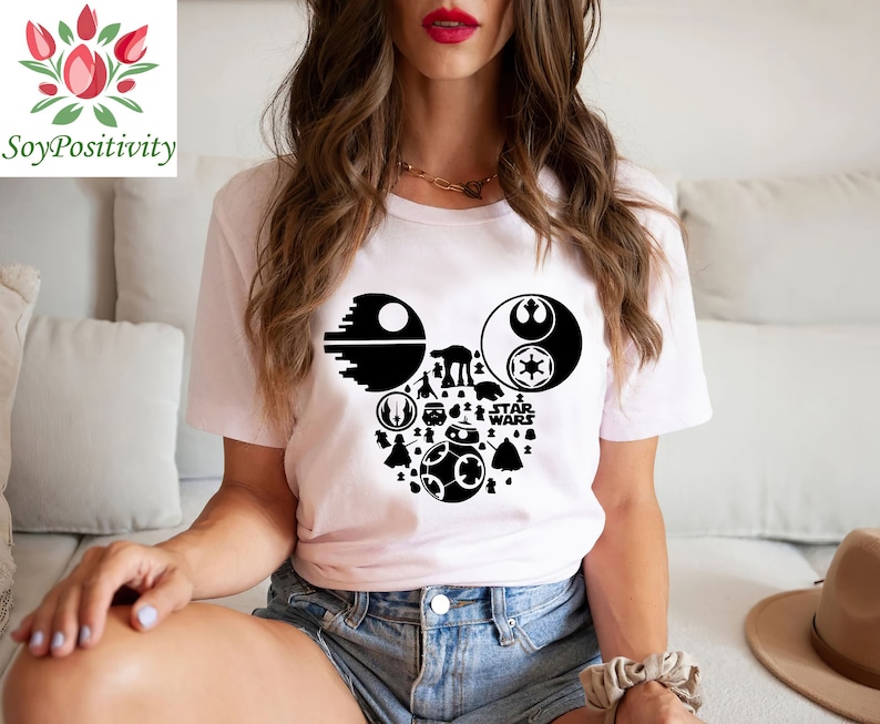 Star Wars Mickey Mouse Shirt, Mickey head star wars shirt, Disney Family Shirts, Star wars Tee, starwars gifts, Disney trooper galaxy tee