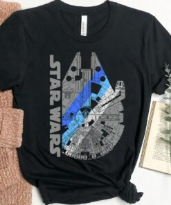 Star Wars Millennium Falcon Blue Shadow Graphic T-Shirt, Galaxy's Edge, Disneyland Trip Vacation Gift Unisex T-shirt Kid Shirt