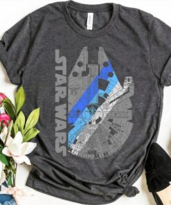 Star Wars Millennium Falcon Blue Shadow Graphic T-Shirt, Galaxy's Edge, Disneyland Trip Vacation Gift Unisex T-shirt Kid Shirt
