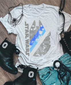 Star Wars Millennium Falcon Blue Shadow Graphic T-Shirt, Galaxy's Edge, Disneyland Trip Vacation Gift Unisex T-shirt Kid Shirt