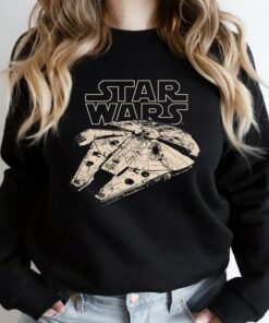 Star Wars Millennium Falcon Graphic Vintage Movie Poster, Star War Fan Gift, Disneyland Family Vacation Gift Unisex T-shirt Kid Shirt
