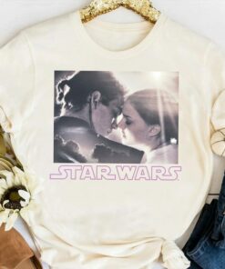 Star Wars Padme and Anakin Skywalker Kiss Portrait Vintage Shirt, Galaxy's Edge Trip Unisex T-shirt Family Birthday Gift Adult Kid Toddler Tee