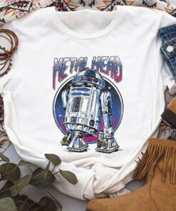 Star Wars R2D2 Metal Head Vintage Graphic T-Shirt Unisex Adult T-shirt Kid shirt Gift for Birthday Hoodie Sweatshirt Toddler Tee