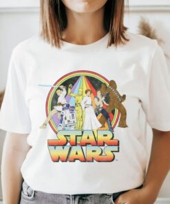 Star Wars Rainbow Group Shot Vintage Graphic T-Shirt, Disneyland Family Trip Vacation Tee, Galaxy's Edge Unisex Adult Shirt Kid Tee