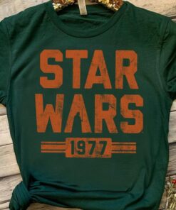 Star Wars Retro 1977 Darth Vader Silhouette Vintage Shirt, Galaxy's Edge Holiday Unisex T-shirt Family Birthday Gift Adult Kid Toddler Tee