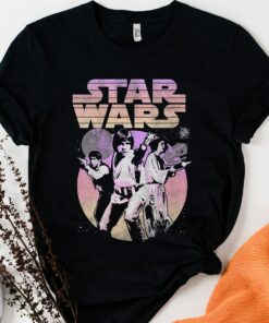 Star Wars Retro Gradient Group Poster Unisex T-shirt Birthday Shirt Gift For Men Women Kid Hoodie Sweatshirt Toddler Shirt