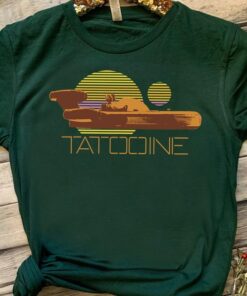 Star Wars Tatooine Landspeeder Retro 90s Sun Graphic Shirt, Galaxy's Edge Trip Unisex T-shirt Family Birthday Gift Adult Kid Toddler Tee