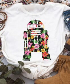 Star Wars Tropical R2-D2 Floral Print T-Shirt Unisex T-shirt Birthday Shirt Gift For Men Women Kid Hoodie Sweatshirt Toddler Shirt