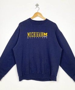 Starter University Of Michigan Wolverines T-Shirt Sweatshirt Pullover Hoodie Reprinted Full Color Full Size Gift For NCAA Fans