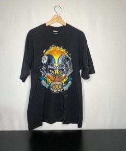 Steelers Vs. Cowboys 1996 Super Bowl Tshirt Pullover Hoodie Crewneck Sweatshirt Reprinted Full Color Full Size Gifts For NFL Fans
