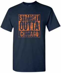 Straight Outta Chicago Unisex Shirt Sweatshirt Pullover Hoodie Reprinted Full Color Full Size