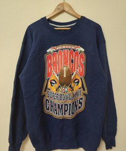 Superbowl 1998 Denver Broncos Tshirt Pullover Hoodie Crewneck Sweatshirt Reprinted Full Color Full Size Gifts For NFL Fans
