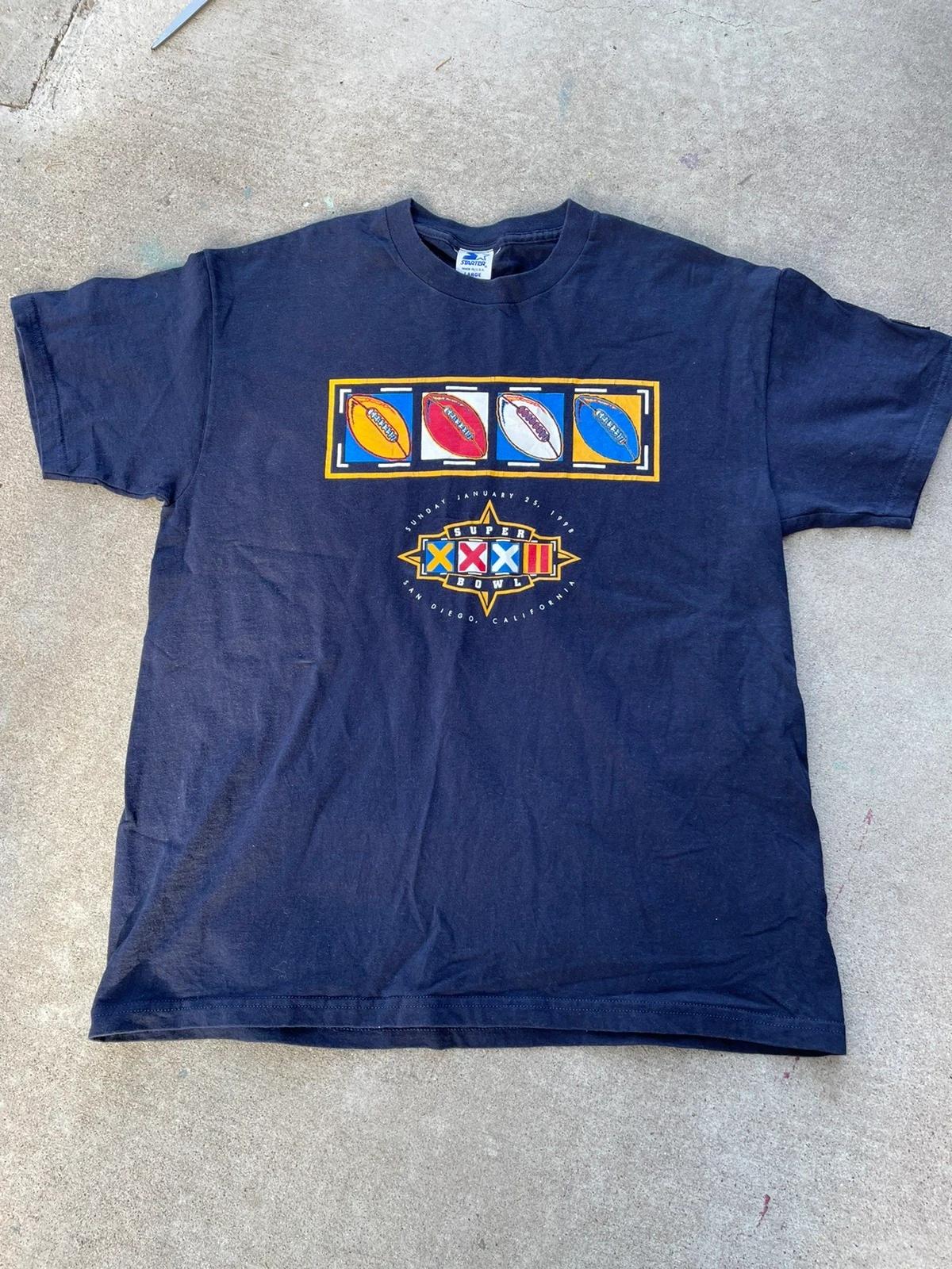 Superbowl 1998 Tshirt Pullover Hoodie Crewneck Sweatshirt Reprinted Full Color Full Size Gifts For NFL Fans