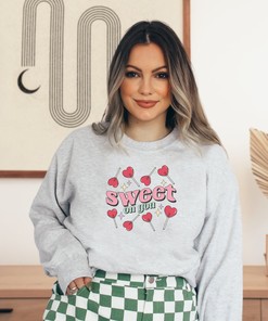 Sweet On You Valentine Sweatshirt, Candy Valentine Sweatshirt, Retro Valentine, Sweatshirt For Valentines, Unisex Valentine, Trendy Vale