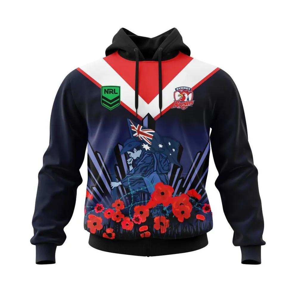 Sydney Roosters 3D Hoodie Zip Hoodie, Nrl 3D All Over Print Hoodie Zip Hoodie