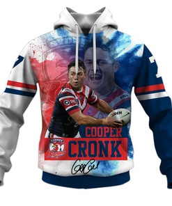 Sydney Roosters Cooper Cronk 3D Hoodie Zip Hoodie, Nrl 3D All Over Print Hoodie Zip Hoodie
