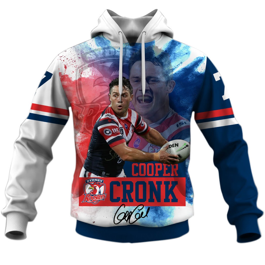 Sydney Roosters Cooper Cronk 3D Hoodie Zip Hoodie, Nrl 3D All Over Print Hoodie Zip Hoodie