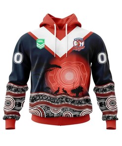 Sydney Roosters Jersey With Beautiful Australia Nature 3D Hoodie Zip Hoodie, Nrl 3D All Over Print Hoodie Zip Hoodie