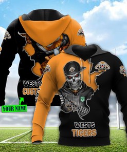Thahd1230 Thuy Personalized Wests Tigers 3D Hoodie Zip Hoodie, Nrl 3D All Over Print Hoodie Zip Hoodie