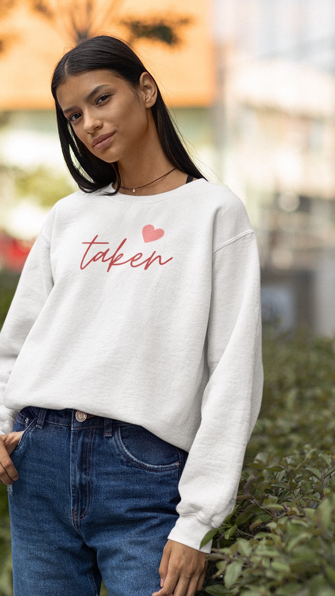 Taken Sweatshirt, Valentines Sweater, White Sweatshirt, Cute Sweater