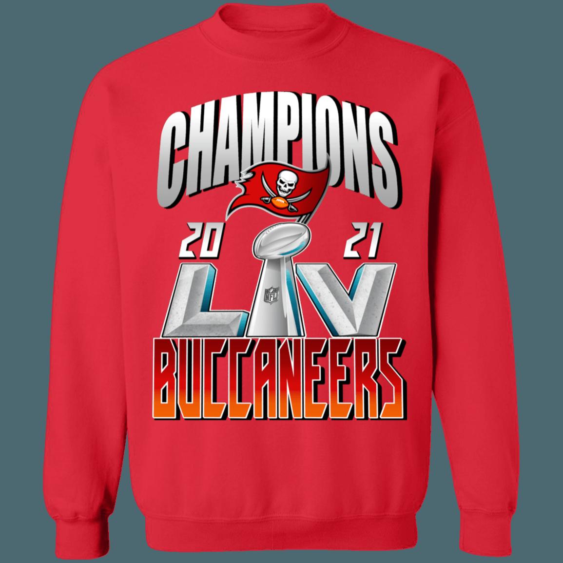 Tampa Bay Buccaneers 2021 Super Bowl Champions NFL Crewneck Sweatshirt Hoodie Shirt Gifts for Fans